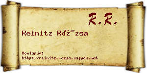 Reinitz Rózsa névjegykártya
